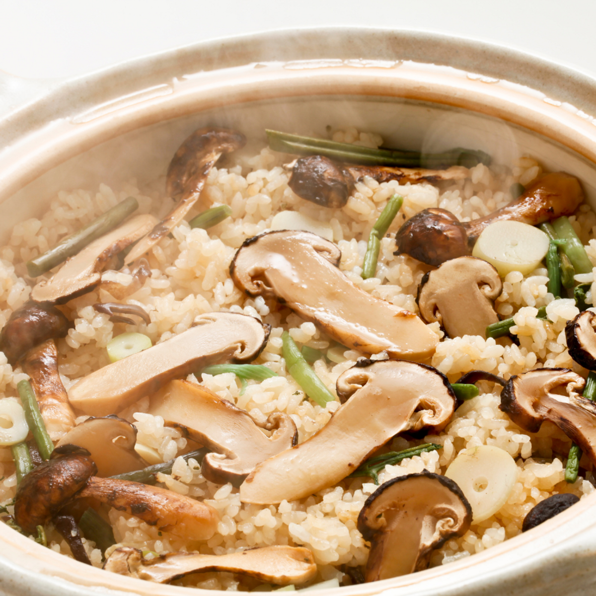 Congee con champiñones