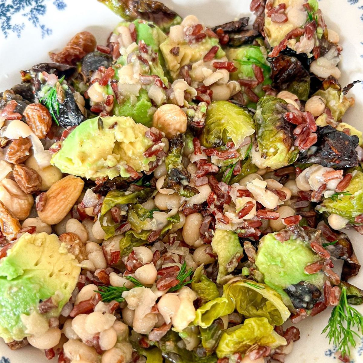 Ensalada de Arroz Salvaje, Coles de Bruselas y Alubias