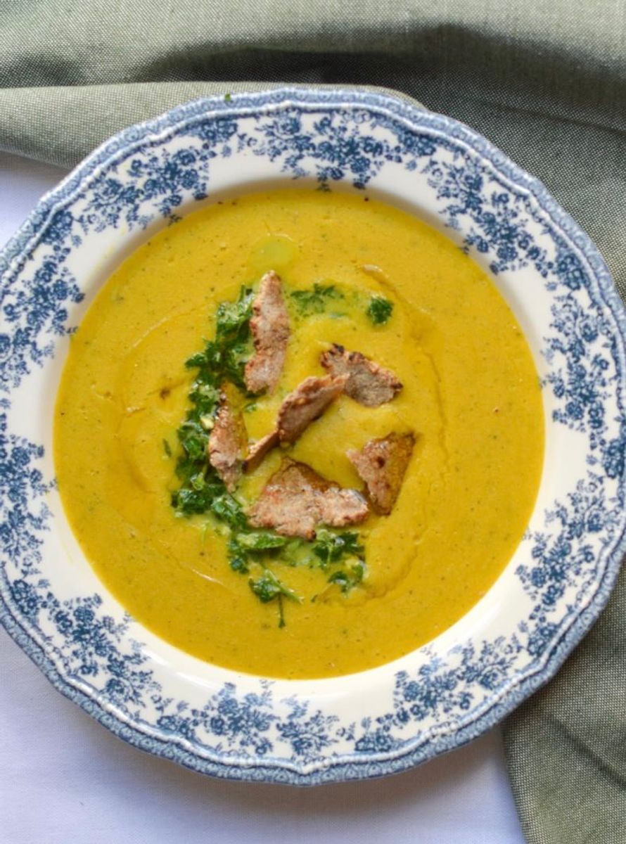 Crema Mediterránea de Lentejas Naranjas